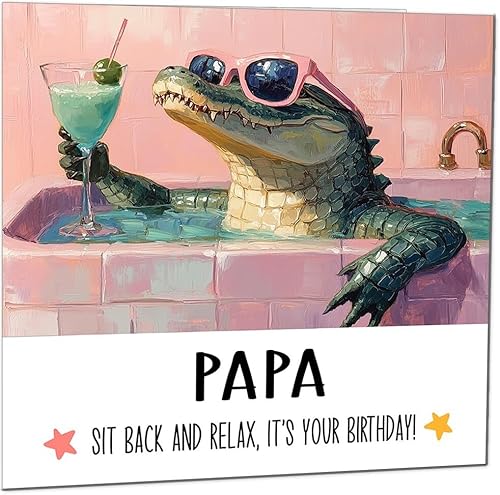 Papa Geburtstagskarte Chill & Relax Coole Krokodilbad Geburtstagskarten für Papa Papa Geburtstagskarte Chill & Relax Coole Krokodilbad Geburtstagskarten für Papa von Purple Fox