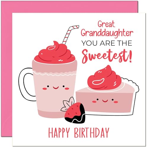 Süße Geburtstagskarte für Enkelin, süßestes Geburtstag, Shake & Cake, Kawaii-Geburtstagskarte für Enkelin Süße Geburtstagskarte für Enkelin, süßestes Geburtstag, Shake & Cake, Kawaii-Geburtstagskarte für Enkelin von Purple Fox