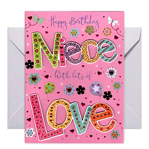 Geburtstagskarte für Nichte, 20 x 15 cm von Purple Pug