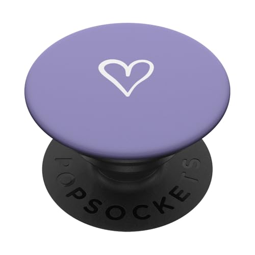 Weiße Liebesherz-Grafik auf violettem Hintergrund PopSockets Klebender PopGrip Weiße Liebesherz-Grafik auf violettem Hintergrund PopSockets Klebender PopGrip von Purple and white Minimalist Hand Drawn Heart
