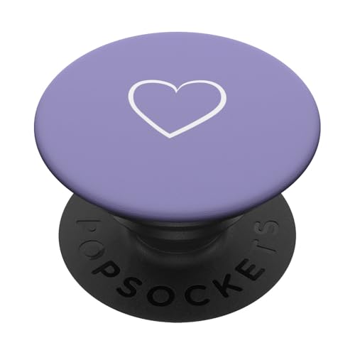 Weiße Liebesherz-Grafik auf violettem Hintergrund PopSockets Klebender PopGrip Weiße Liebesherz-Grafik auf violettem Hintergrund PopSockets Klebender PopGrip von Purple and white Minimalist Hand Drawn Heart
