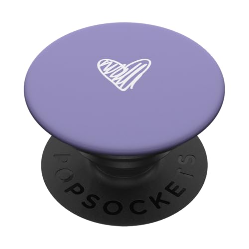 Weiße Liebesherz-Grafik auf violettem Hintergrund PopSockets Klebender PopGrip Weiße Liebesherz-Grafik auf violettem Hintergrund PopSockets Klebender PopGrip von Purple and white Minimalist Hand Drawn Heart