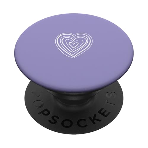 Weiße Liebesherz-Grafik auf violettem Hintergrund PopSockets Klebender PopGrip Weiße Liebesherz-Grafik auf violettem Hintergrund PopSockets Klebender PopGrip von Purple and white Minimalist Hand Drawn Heart