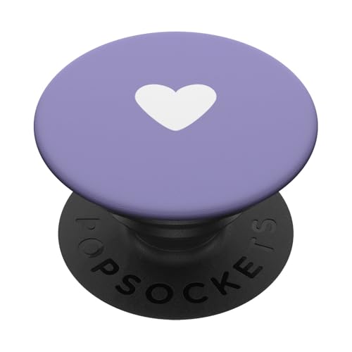 Weiße Liebesherz-Grafik auf violettem Hintergrund PopSockets Klebender PopGrip Weiße Liebesherz-Grafik auf violettem Hintergrund PopSockets Klebender PopGrip von Purple and white Minimalist Hand Drawn Heart