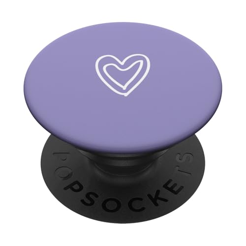 Weiße Liebesherz-Grafik auf violettem Hintergrund PopSockets Klebender PopGrip Weiße Liebesherz-Grafik auf violettem Hintergrund PopSockets Klebender PopGrip von Purple and white Minimalist Hand Drawn Heart
