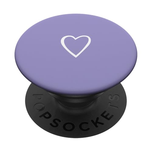 Weiße Liebesherz-Grafik auf violettem Hintergrund PopSockets Klebender PopGrip Weiße Liebesherz-Grafik auf violettem Hintergrund PopSockets Klebender PopGrip von Purple and white Minimalist Hand Drawn Heart