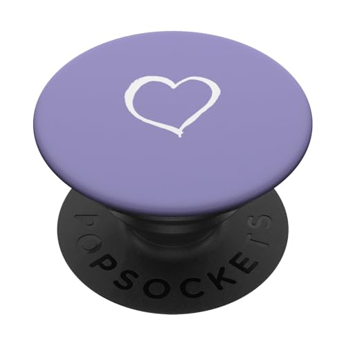 Weiße Liebesherz-Grafik auf violettem Hintergrund PopSockets Klebender PopGrip Weiße Liebesherz-Grafik auf violettem Hintergrund PopSockets Klebender PopGrip von Purple and white Minimalist Hand Drawn Heart