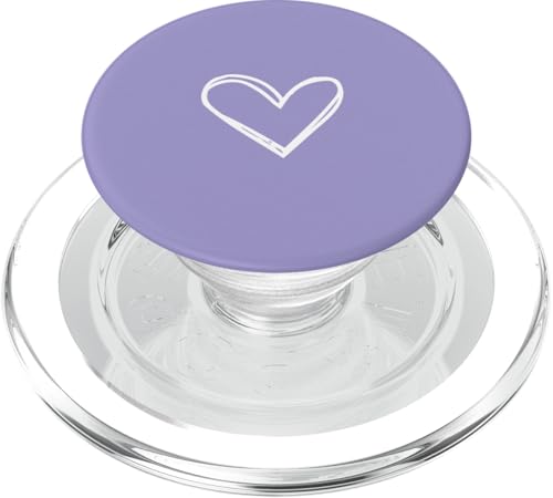 Weiße Liebesherz-Grafik auf violettem Hintergrund PopSockets PopGrip für MagSafe Weiße Liebesherz-Grafik auf violettem Hintergrund PopSockets PopGrip für MagSafe von Purple and white Minimalist Hand Drawn Heart