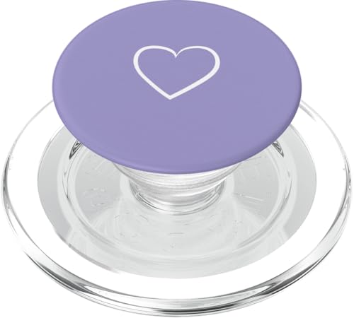 Weiße Liebesherz-Grafik auf violettem Hintergrund PopSockets PopGrip für MagSafe Weiße Liebesherz-Grafik auf violettem Hintergrund PopSockets PopGrip für MagSafe von Purple and white Minimalist Hand Drawn Heart