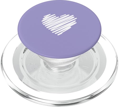 Weiße Liebesherz-Grafik auf violettem Hintergrund PopSockets PopGrip für MagSafe Weiße Liebesherz-Grafik auf violettem Hintergrund PopSockets PopGrip für MagSafe von Purple and white Minimalist Hand Drawn Heart
