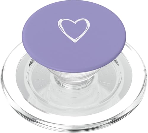 Weiße Liebesherz-Grafik auf violettem Hintergrund PopSockets PopGrip für MagSafe Weiße Liebesherz-Grafik auf violettem Hintergrund PopSockets PopGrip für MagSafe von Purple and white Minimalist Hand Drawn Heart