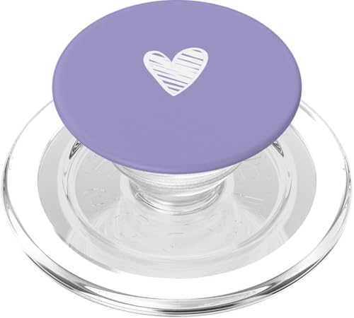 Weiße Liebesherz-Grafik auf violettem Hintergrund PopSockets PopGrip für MagSafe Weiße Liebesherz-Grafik auf violettem Hintergrund PopSockets PopGrip für MagSafe von Purple and white Minimalist Hand Drawn Heart