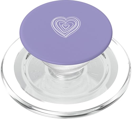 Weiße Liebesherz-Grafik auf violettem Hintergrund PopSockets PopGrip für MagSafe Weiße Liebesherz-Grafik auf violettem Hintergrund PopSockets PopGrip für MagSafe von Purple and white Minimalist Hand Drawn Heart