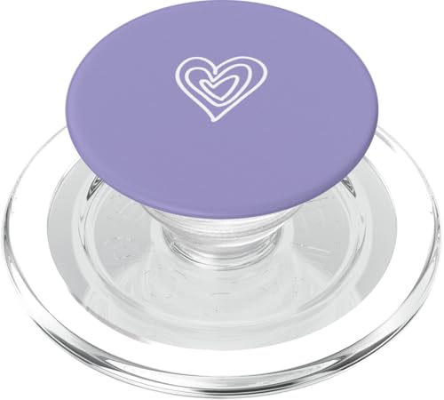 Weiße Liebesherz-Grafik auf violettem Hintergrund PopSockets PopGrip für MagSafe Weiße Liebesherz-Grafik auf violettem Hintergrund PopSockets PopGrip für MagSafe von Purple and white Minimalist Hand Drawn Heart
