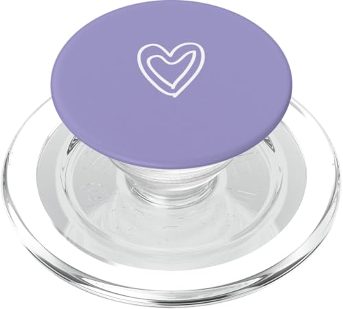 Weiße Liebesherz-Grafik auf violettem Hintergrund PopSockets PopGrip für MagSafe Weiße Liebesherz-Grafik auf violettem Hintergrund PopSockets PopGrip für MagSafe von Purple and white Minimalist Hand Drawn Heart