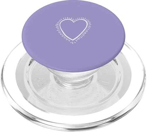 Weiße Liebesherz-Grafik auf violettem Hintergrund PopSockets PopGrip für MagSafe Weiße Liebesherz-Grafik auf violettem Hintergrund PopSockets PopGrip für MagSafe von Purple and white Minimalist Hand Drawn Heart