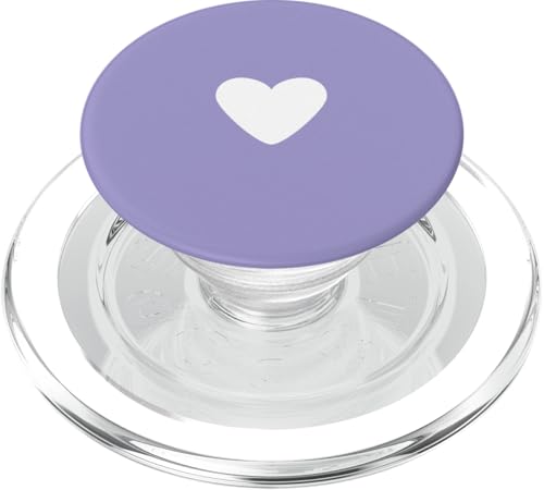 Weiße Liebesherz-Grafik auf violettem Hintergrund PopSockets PopGrip für MagSafe Weiße Liebesherz-Grafik auf violettem Hintergrund PopSockets PopGrip für MagSafe von Purple and white Minimalist Hand Drawn Heart