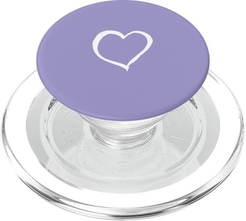 Weiße Liebesherz-Grafik auf violettem Hintergrund PopSockets PopGrip für MagSafe Weiße Liebesherz-Grafik auf violettem Hintergrund PopSockets PopGrip für MagSafe von Purple and white Minimalist Hand Drawn Heart