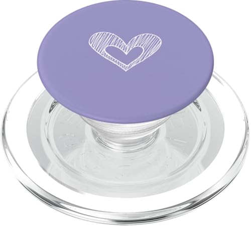 Weiße Liebesherz-Grafik auf violettem Hintergrund PopSockets PopGrip für MagSafe Weiße Liebesherz-Grafik auf violettem Hintergrund PopSockets PopGrip für MagSafe von Purple and white Minimalist Hand Drawn Heart