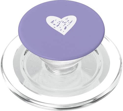 Weiße Liebesherz-Grafik auf violettem Hintergrund PopSockets PopGrip für MagSafe Weiße Liebesherz-Grafik auf violettem Hintergrund PopSockets PopGrip für MagSafe von Purple and white Minimalist Hand Drawn Heart