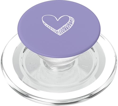 Weiße Liebesherz-Grafik auf violettem Hintergrund PopSockets PopGrip für MagSafe Weiße Liebesherz-Grafik auf violettem Hintergrund PopSockets PopGrip für MagSafe von Purple and white Minimalist Hand Drawn Heart