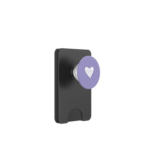 Weiße Liebesherz-Grafik auf violettem Hintergrund PopSockets PopWallet für MagSafe Weiße Liebesherz-Grafik auf violettem Hintergrund PopSockets PopWallet für MagSafe von Purple and white Minimalist Hand Drawn Heart