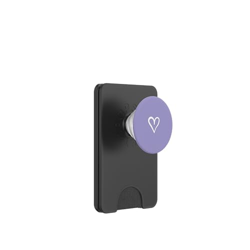 Weiße Liebesherz-Grafik auf violettem Hintergrund PopSockets PopWallet für MagSafe Weiße Liebesherz-Grafik auf violettem Hintergrund PopSockets PopWallet für MagSafe von Purple and white Minimalist Hand Drawn Heart