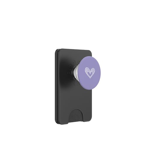 Weiße Liebesherz-Grafik auf violettem Hintergrund PopSockets PopWallet für MagSafe Weiße Liebesherz-Grafik auf violettem Hintergrund PopSockets PopWallet für MagSafe von Purple and white Minimalist Hand Drawn Heart