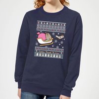 Pusheen Through The Snow Damen Weihnachtspullover – Navy - XS von Pusheen
