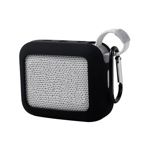 Weiche Silikonhülle Hülle Tasche für JBL GO 4 Lautsprecher, Tragbare Reise Schutzhülle für GO4 Tragetasche Silikon Abdeckung mit Karabiner (Schwarz) von Puskaft