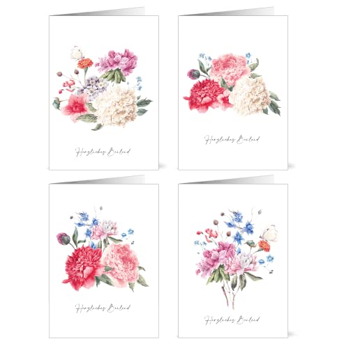 12 Blumen Trauerkarten mit Umschlägen - Hergestellt aus recyceltem Papier von Pusteblume Grusskarten