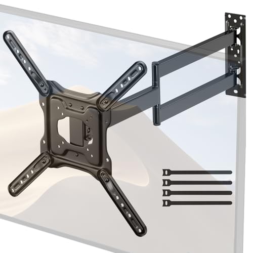 TV Wandhalterung mit 728 mm langem Schwenkarm, für 23–65 Zoll Fernseher, neigbar & drehbar, VESA 400x400, belastbar bis 35 kg, für LCD, LED, OLED von Putilsen Mount