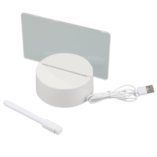 LED Whiteboard Kit, Acryl LED Message Board mit Basis & Stift, Acryl trocken abwischbare Tafel, Desktop Note Memo beleuchteter Wordpad für Home School Office (Quer), Wie abgebildet von Puupaa