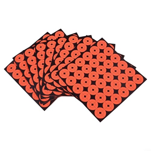 Neonorangefarbenes Papier für Bullseye-Aufkleber, 2,5 cm Durchmesser, 360 Stück zum Üben von Puupaa