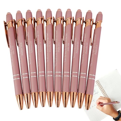 Puwaiio 10Pcs Bibelvers Stifte, Bibelvers Kugelschreiber, Inspirierende Stifte, Einziehbares Schreibwerkzeug, Christlicher Pens Für Männer, Keine Blutungen, Schwarze Tinte, Schulmaterial Für Kinder Puwaiio 10Pcs Bibelvers Stifte, Bibelvers Kugelschreiber, Inspirierende Stifte, Einziehbares Schreibwerkzeug, Christlicher Pens Für Männer, Keine Blutungen, Schwarze Tinte, Schulmaterial Für Kinder von Puwaiio