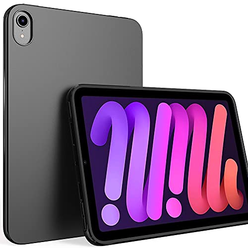 Puxicu Schutzhülle für iPad Mini 6 (2021) und Mini 7 (A17 Pro 2024), schlankes Design, mattes TPU-Gummi, weiche Silikon-Schutzhülle für Apple iPad Mini 7. / 6. Generation 8,3 Zoll - Schwarz von Puxicu