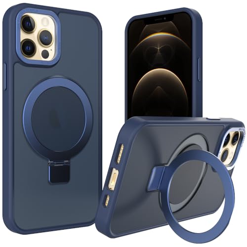 Puxicu Magnetische Hülle für iPhone 11 Pro Max 6,5 Zoll, Magnetischer Unsichtbarer Ständer, Kompatibel mit MagSafe, Schlankes Hartes Design, Stoßfest, Fallschutz, Blau von Puxicu