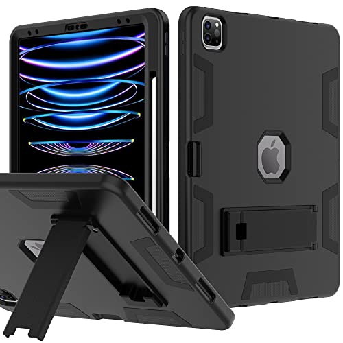 Puxicu Schutzhülle für iPad Pro 27,9 cm (11 Zoll) 2024 5. Generation (M4), robust, robust, integrierter Stifthalter, Abdeckung für iPad Pro 11 (5. Generation), Schwarz von Puxicu