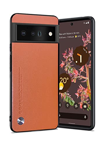 Puxssul für Google Pixel 6 Pro Hülle 5G (2021), weiche TPU-Kunstlederhülle,Extrem leichte Ultraleichte Kameraschutzhülle aus Leder für Google Pixel 6 Pro (Orange) von Puxssul