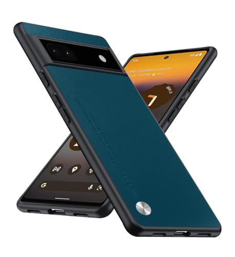 Puxssul für Google Pixel 6a 5G Hülle, weiche TPU-Kunstlederhülle, extrem leichte ultraleichte Kameraschutz-Lederhülle für Google Pixel 6a 5G(Teal) von Puxssul