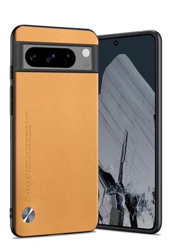 Puxssul für Google Pixel 8 Pro Hülle, weiche TPU Kunstleder Hülle,Extrem leichte Ultraleichte Kameraschutz Lederhülle für Google Pixel 8 Pro (Gelb) von Puxssul