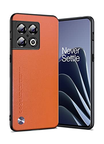Puxssul für OnePlus 10 Pro 5G Hülle, weiche TPU Premium Kunstleder Ultra Lightweight Schock und Kratzer resistent Leder Hülle für OnePlus 10 Pro 5G (Orange) von Puxssul