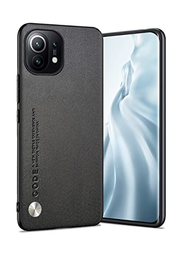 Puxssul für Xiaomi Mi 11 5G Hülle, weiche TPU Kunstleder Hülle,Extrem leichte Ultraleichte Kameraschutz Lederhülle für Xiaomi Mi 11 5G (Schwarz) von Puxssul