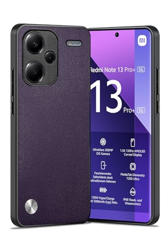 Puxssul für Xiaomi Redmi Note 13 Pro+ Plus Hülle, weiche TPU Kunstleder Hülle,Extrem leichte Ultraleichte Kameraschutz Lederhülle für Xiaomi Redmi Note 13 Pro Pro+ Plus (Violett) von Puxssul