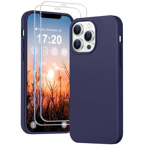 PuyaTeya 3 in 1 Hülle für iPhone 12 pro max, mit 2 Stück 9H Panzerglas Premium Liquid Silikon Hülle, mit 4-Layer stoßfeste abriebfestes, Soft Mikrofaserfutter Kratzfes Schutzhülle(bei Nacht Blue) PuyaTeya 3 in 1 Hülle für iPhone 12 pro max, mit 2 Stück 9H Panzerglas Premium Liquid Silikon Hülle, mit 4-Layer stoßfeste abriebfestes, Soft Mikrofaserfutter Kratzfes Schutzhülle(bei Nacht Blue) von PuyaTeya