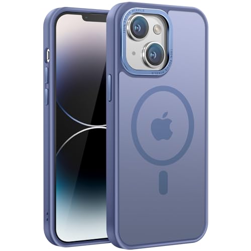PuyaTeya Handyhülle für iPhone 14 Hülle, für MagSafe [Matt Ölabweisend Schutzhülle] Stoßfeste Kratzfeste Fingerabdruck-resistent Handyhülle iPhone 14 6.1 Zoll (Far Peak Blue) von PuyaTeya
