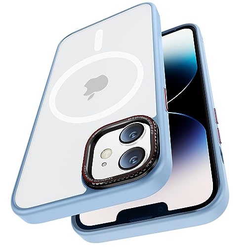 PuyaTeya handyhülle für iPhone 12 Hülle,iPhone 12 pro Hülle，[mit MagSafe] Kratzfeste Schutzhülle，[Transluzente Matte] [Anti-Fingerabdruck] Hülle für iPhone 12/iPhone 12 pro 6.1" (Far Peak Blue) von PuyaTeya