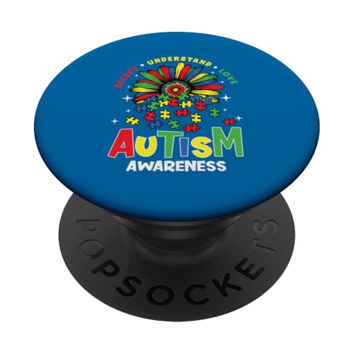 Autismus-Bewusstsein für Mutter, Vater, Eltern, autistisches Kinderbewusstsein PopSockets Klebender PopGrip von Puzzle Vibes Autism Family Apparel.USA