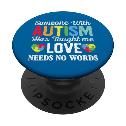 Liebe jemanden autistische Kinder Autismusbewusstsein Brüder Schwestern PopSockets Klebender PopGrip von Puzzle Vibes Autism Family Apparel.USA