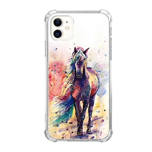 Aquarell Pferd für iPhone 12/12 Pro, Pferd Malerei Hülle für iPhone 12/12 Pro, Cool TPU Bumper Case Cover von Pvflefkr